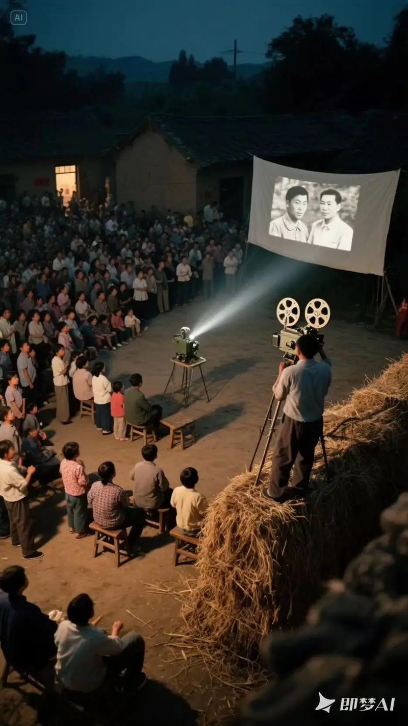 农村电影-露天放映-胶片放映